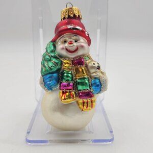Vintage Trim A Tree Snowman Blown Glass Christmas Tree Ornament 3.50 in 2005